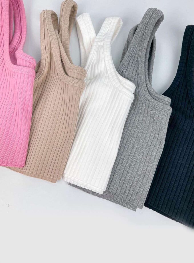 เสื้อครอป ผ้าริบร่อง ผ้ายืด Freesize