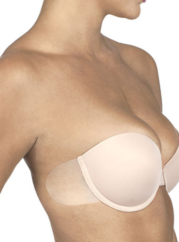 บราเกาะอกไร้สาย กาวแปะข้าง (เสริมฐาน 1.5 cm.)