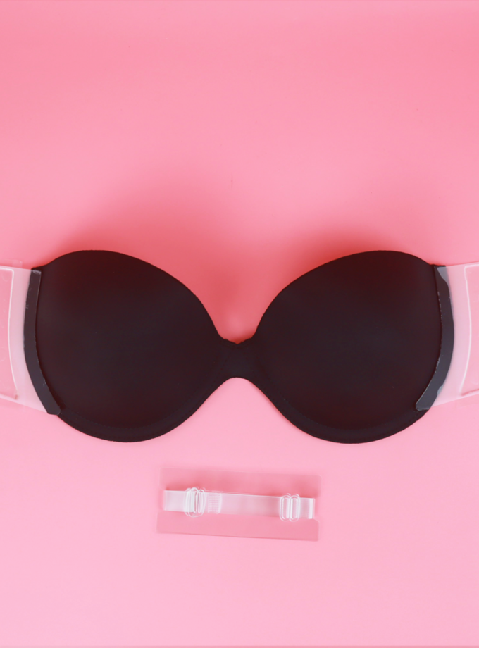 บราเกาะอกไร้สาย กาวแปะข้าง (เสริมฐาน 1.5 cm.)