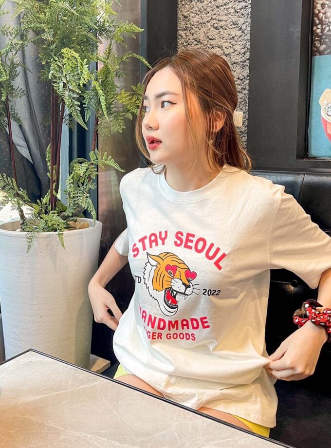 เสื้อยืดลายเสือ 2022 สไตล์เกาหลี ใส่ได้ทุกวัน