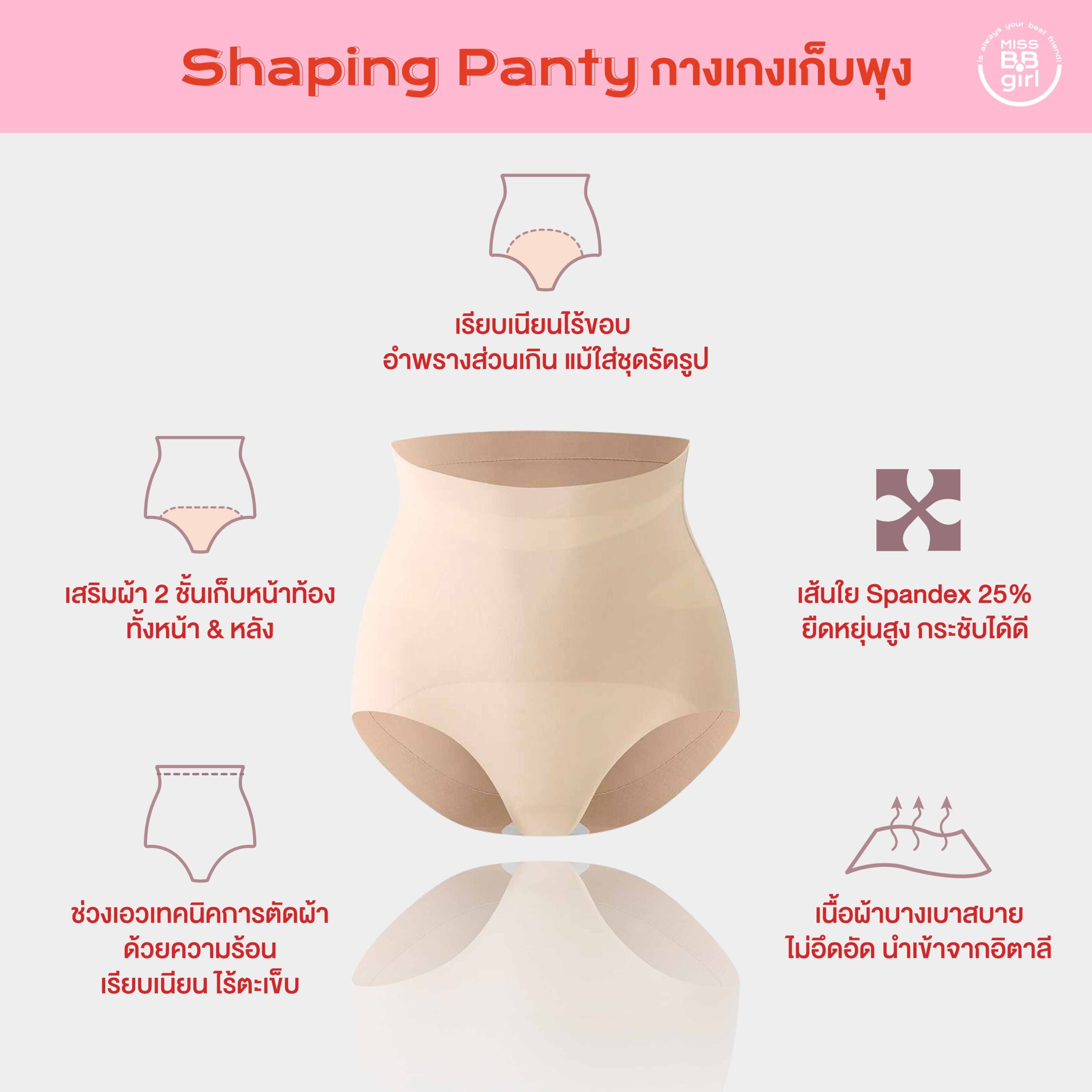 กางเกงในเก็บพุงยกสะโพก กระชับหน้าท้อง - Image 5