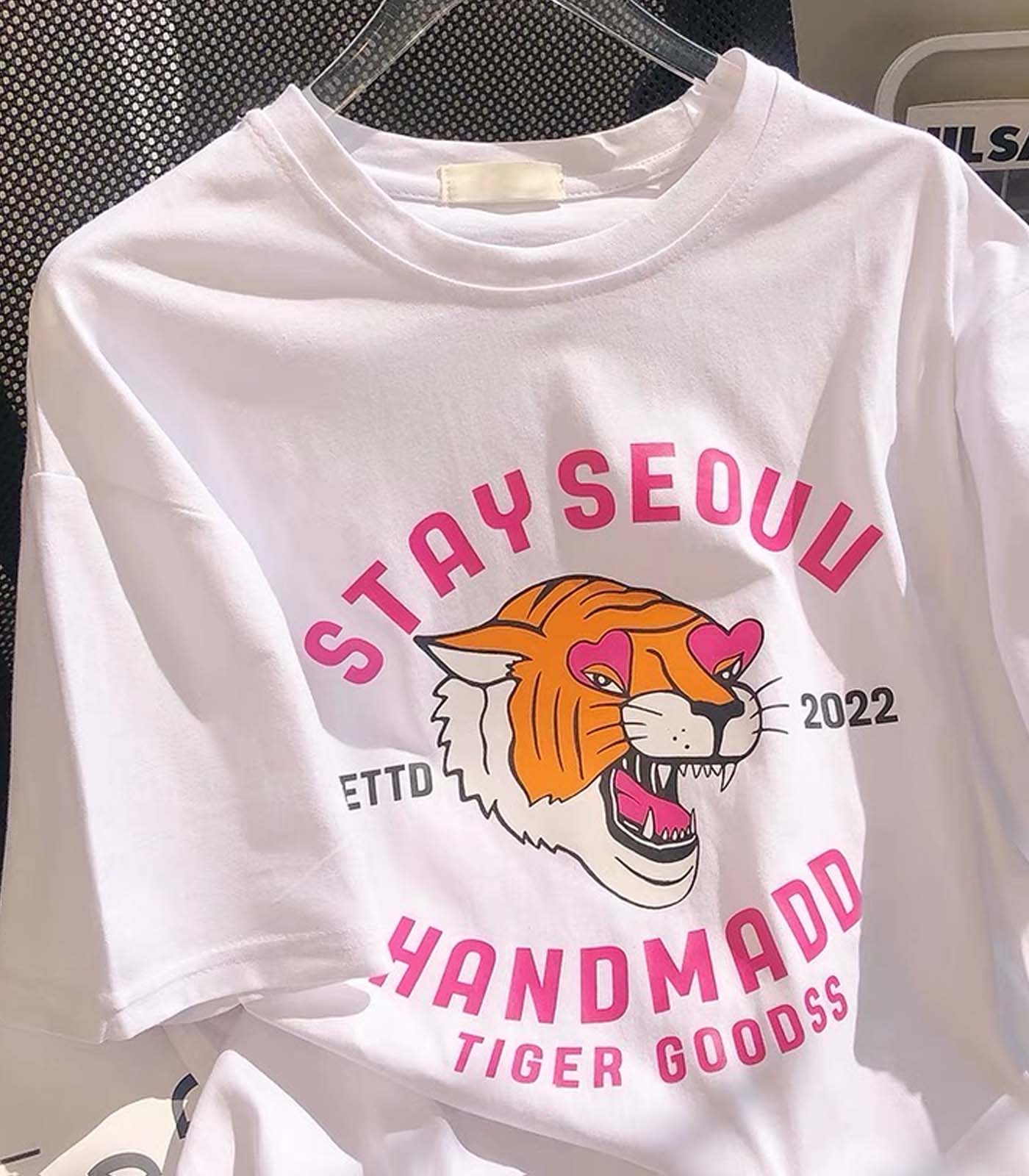 เสื้อยืดลายเสือ 2022 สไตล์เกาหลี ใส่ได้ทุกวัน - Image 4